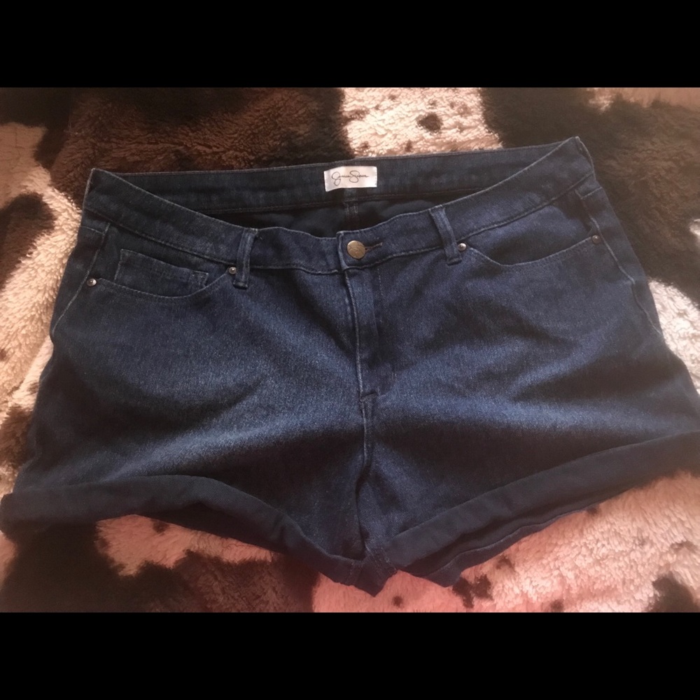 Jessica Simpson blue jean shorts